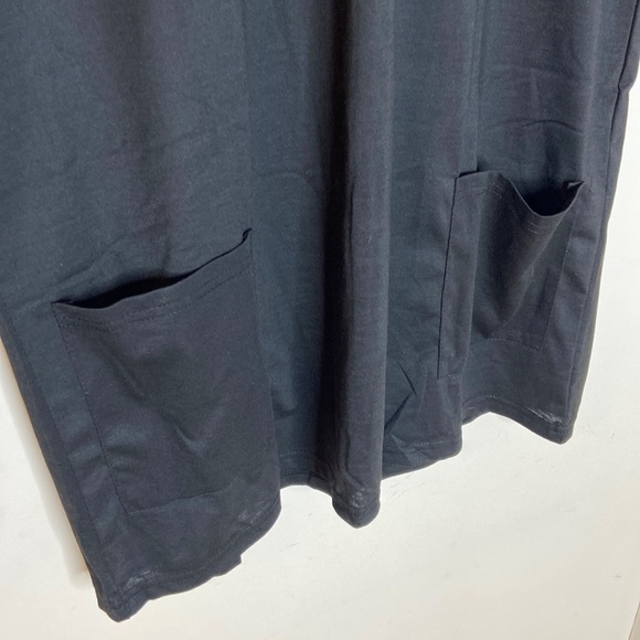 🆕 Black Front Pocket Short Sleeve T-Shirt Dress - Picture 5 of 11